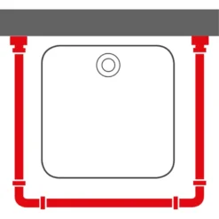Sealskin Easy Roll douchegordijnstang mat aluminium 90x90 cm incl. haken en plafondsteun