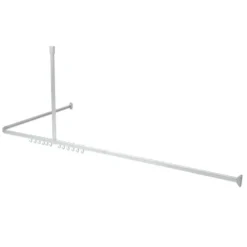 Sealskin Easy Roll douchegordijnstang mat aluminium 90x90 cm incl. haken en plafondsteun