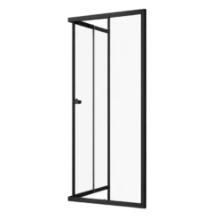 Sealskin hoekinstap deur voor douchecabine vierdelig Hooked mat zwart 90 x 90 x 200 cm