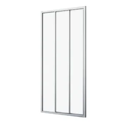 Sealskin Hooked Driedelige schuifdeur 100x200 cm, 6 mm helder veiligheidsglas met antikalklaag Zilver hoogglans