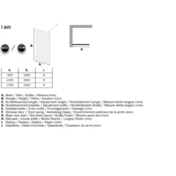 Sealskin Inloopdouche A3 I AM 200x90 cm Chroom