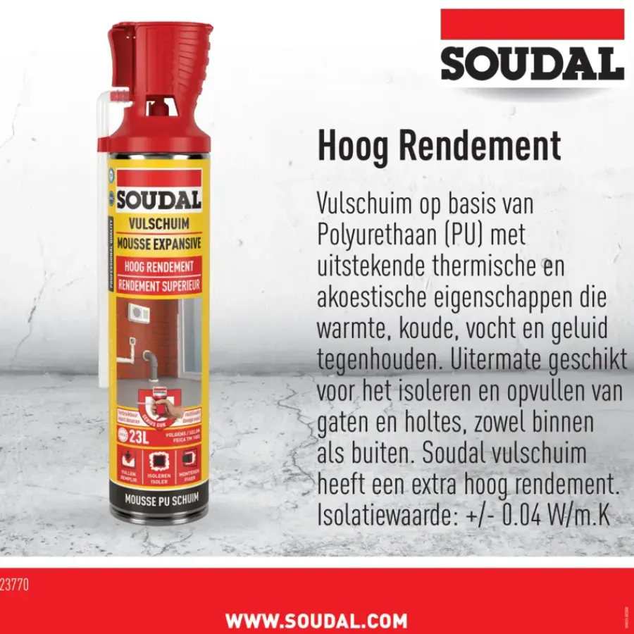 Soudal PU-schuim 600ml Hot