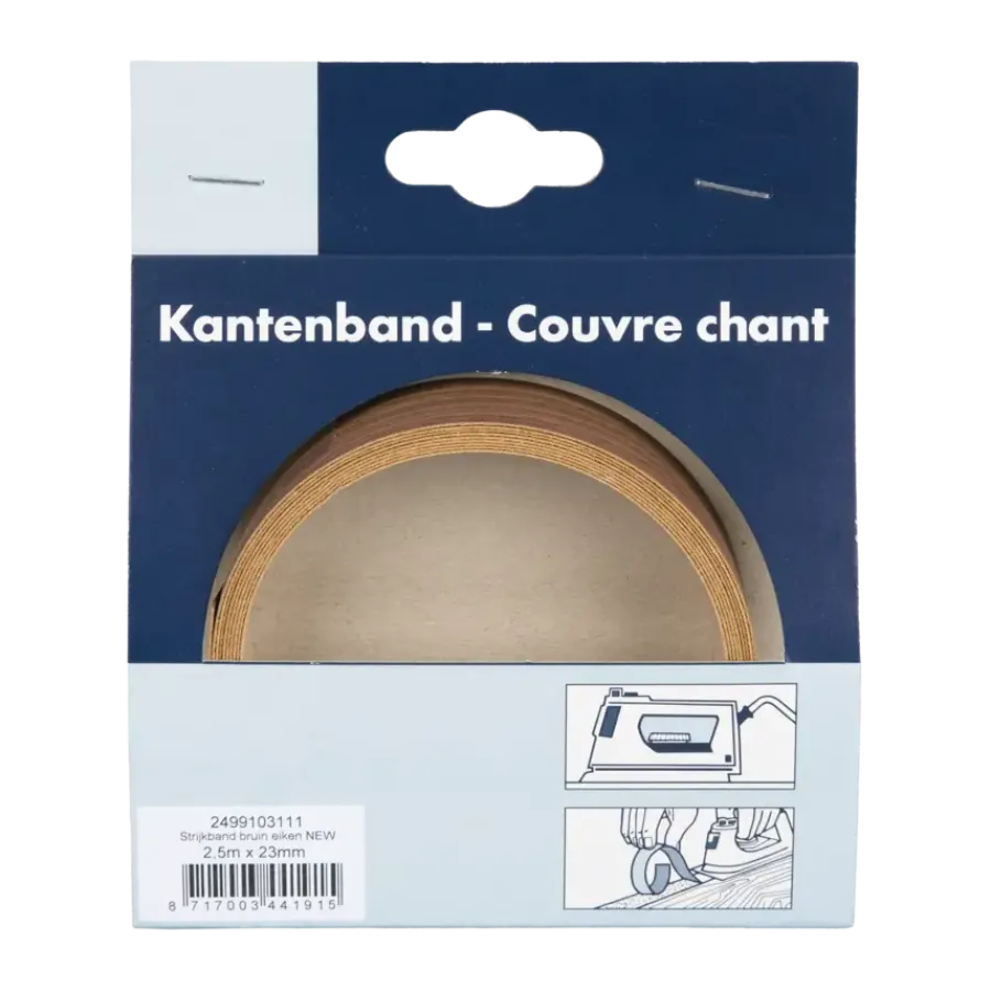Geen Strijkband bruin eiken 23 mm 2,5 meter Best