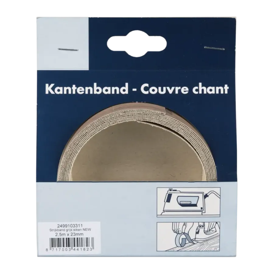 Geen Strijkband grijs eiken 23 mm 2,5 m Hot