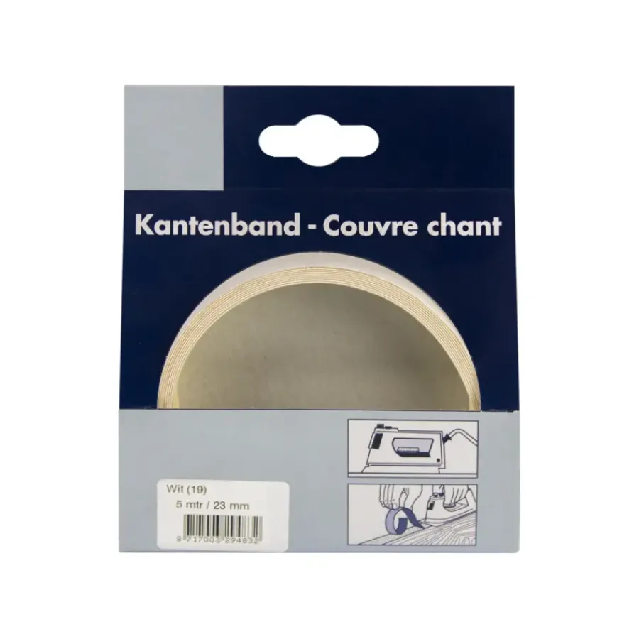 Geen Strijkband wit 23 mm (rol 5 m) New
