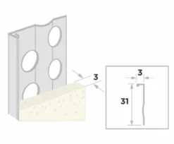 Geen Stucstopprofiel aluzink staal voor 3 mm laagdikte 260 cm Clearance