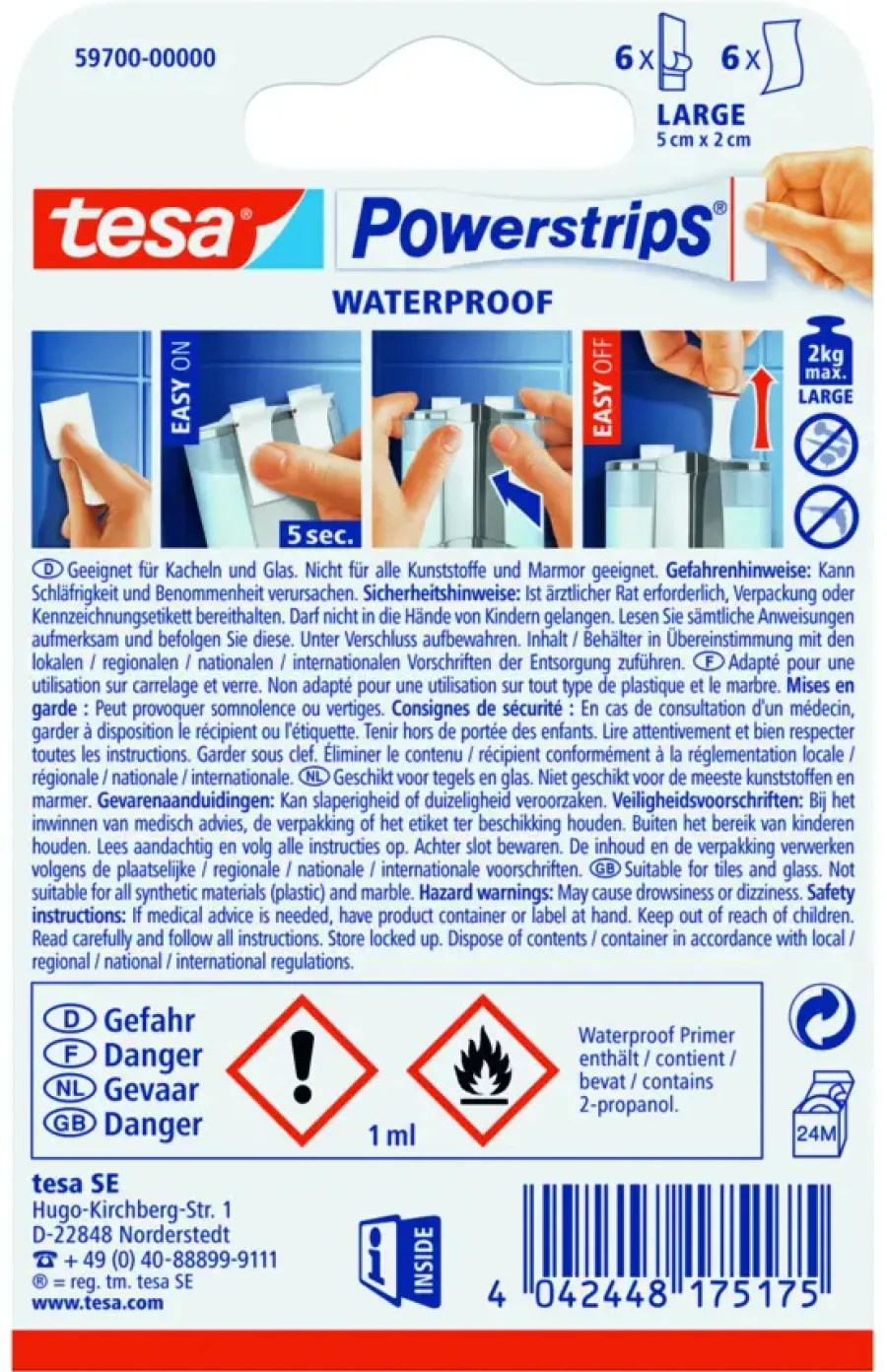 Tesa Powerstrips waterproof strips 6 stuks Best