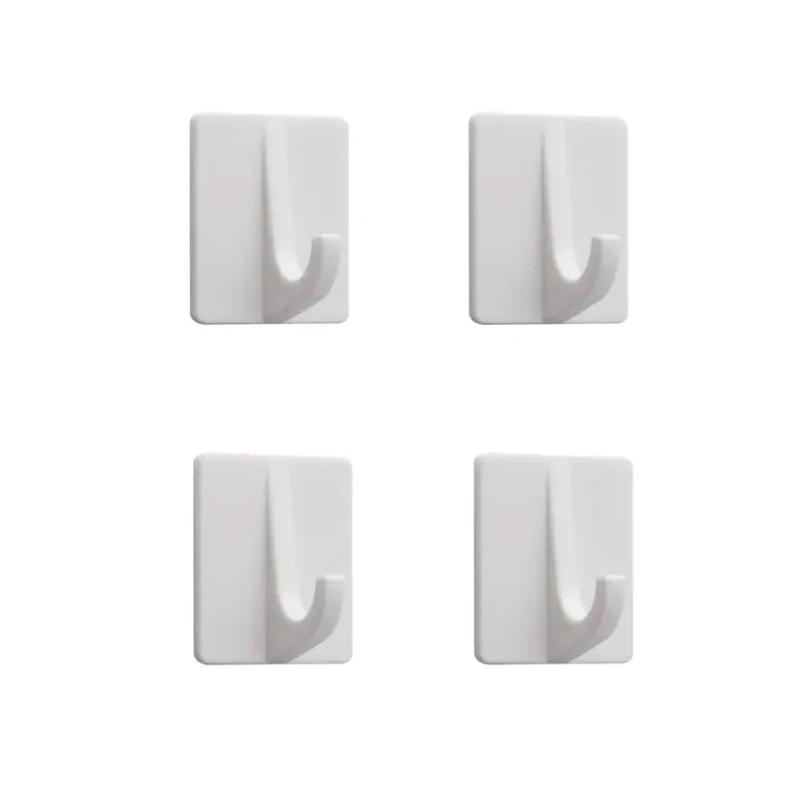 Tiger ophang haak Baseline Rectangle medium wit ABS set van 4