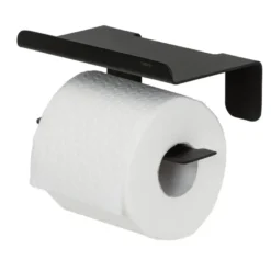 Tiger toiletrolhouder Colar met planchet Zwart