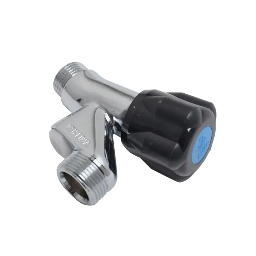 VSH Wasmachinekraan + Keerklep 1/2"M Knop Zwart Discount