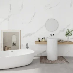 Geen Wand/douche paneel kunststof Allora 260x90 cm wit marmer glans, dikte 5mm 2,34 m²