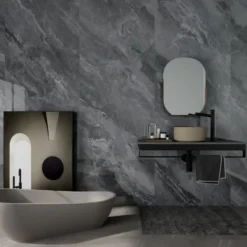 Geen Wand/douche paneel kunststof Allora 260x90 cm grijs marmer glans, dikte 5mm 2,34 m² Outlet